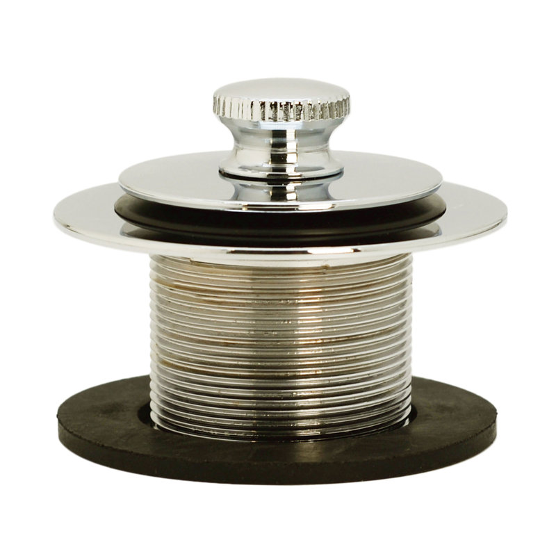 Twist & Close Bathtub Drain Trim with 2-Hole Faceplate and Adapter Bushing, Polished Nickel