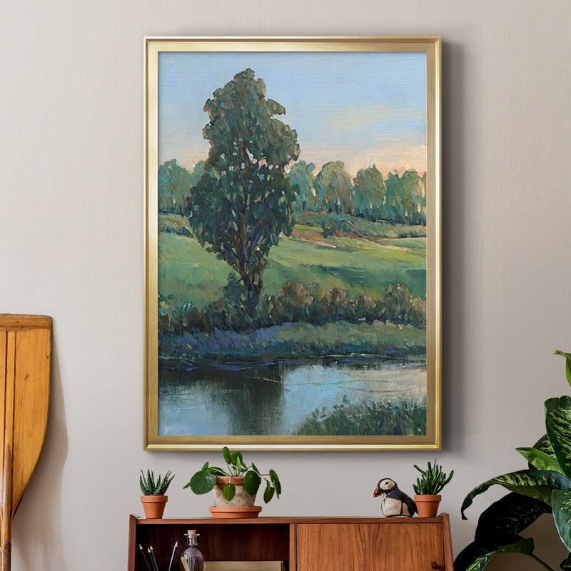 «Tree By The Riverbank II», reproduction d'art encadrée, H 42,5 po x l 30,5 po x P 1 po, Encadrement doré