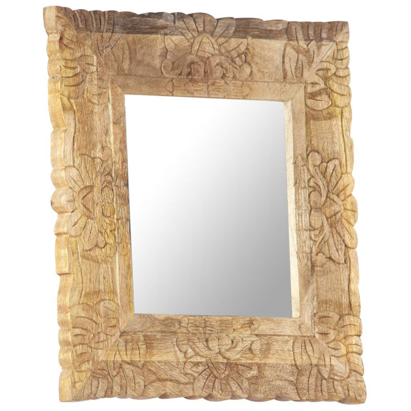 Cunningham Wood Flat Wall Mirror, Brown