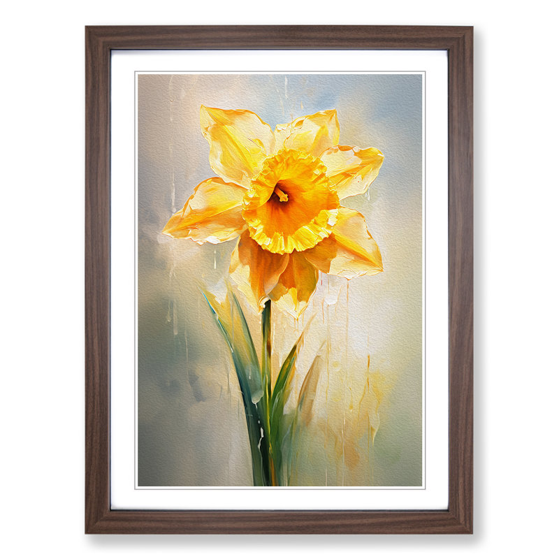 Single Picture Frame Print on Wood, Walnut Framed, 64cm H x 46cm W