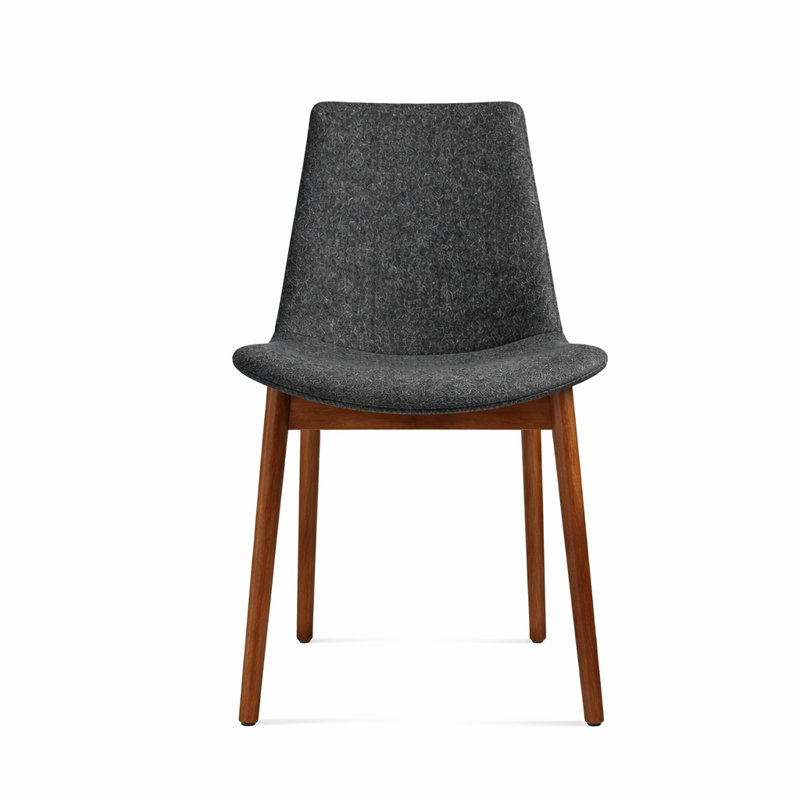 Chaise de salle à manger en bois Eiffel, Noyer, Gris foncé