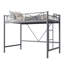 Structure de lit mezzanine simple en métal robuste - capacité de 400 lb - Gain de place et sans bruit - Barrières de sécurité-1536969895