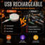 Ensemble de 3 guirlandes lumineuses d'Halloween rechargeables par USB, citrouille, fantôme et chauve-souris.