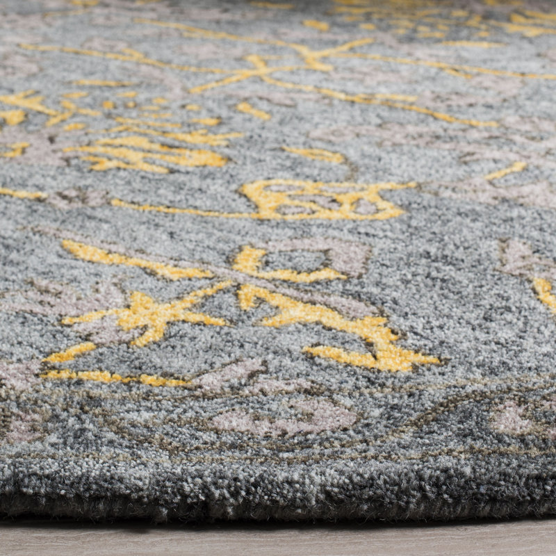 Rudra Hand Tufted Wool Oriental Rug, Round 5'