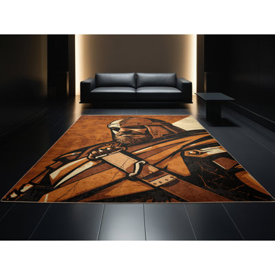 Tapis brun moelleux moelleux et moelleux de style rustique baroque Fallston