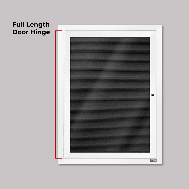 Tableau d'affichage mural fermé pour armoire d'annuaire, Blanc thermolaqué, Un, H 24 po x l 18 po