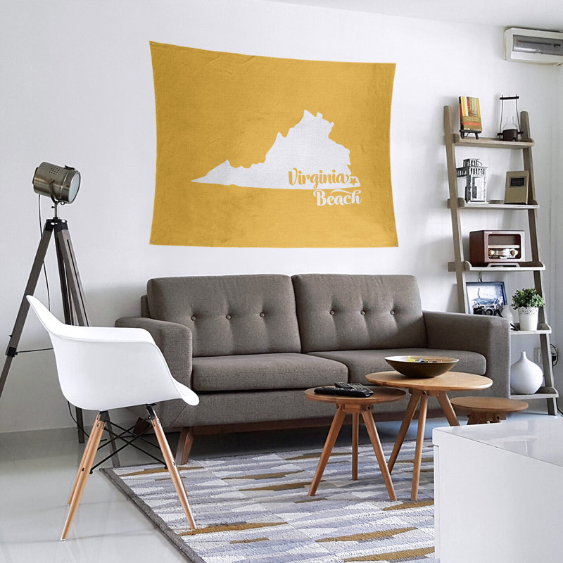 Tapisserie de Virginia Beach, H 27,5 po x l 37,5 po, Jaune