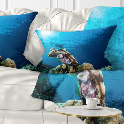 Seashore Broadclub Cuttlefish Underwater Lumbar Pillow