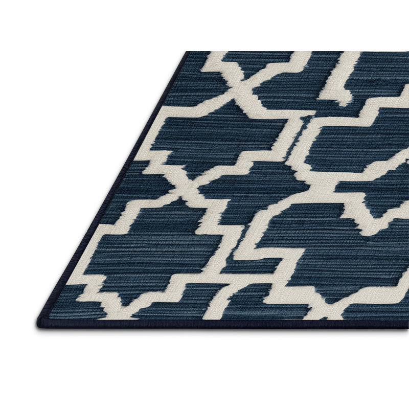 Tapis gris en treillis lavable à la machine, Rond 4 pi