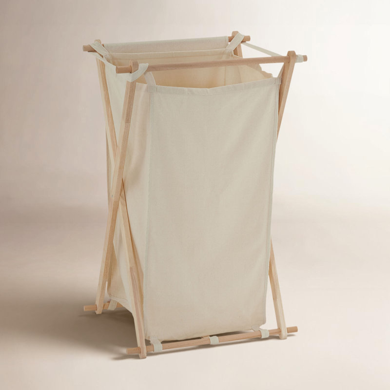 Wood X Frame Hamper, Natural