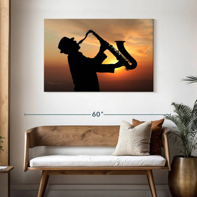 Abarca jouant du saxophone, H 30 po x l 45 po
