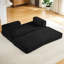 Canapé d'angle modulaire moderne 2 places en velours côtelé noir Cloud, sans ossature, pour salon, multifonctionnel, prêt à l'emploi, sans montage, confortable - Canapé d'angle multifonctionnel, appartement.