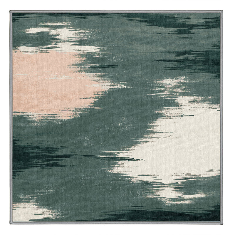 Tapis gris aquarelle lavable à la machine, Carré 7 pi