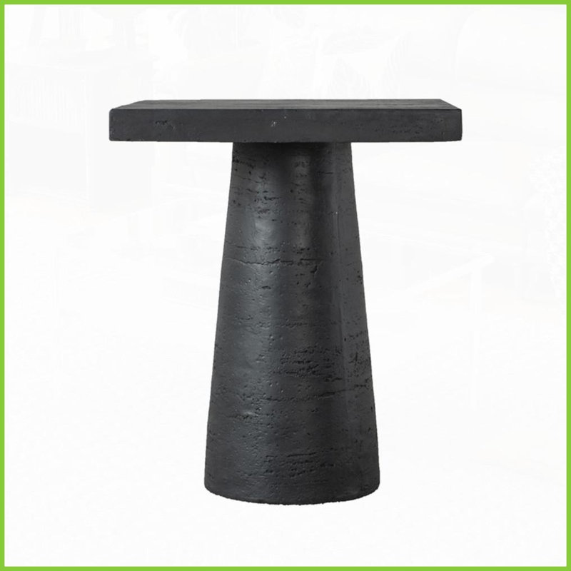 Table basse noire en magnésium 20 po x 20 po x 24 po, plateau carré aux lignes épurées, polyvalente pour le salon / la table de chevet, s'agence à tout décor