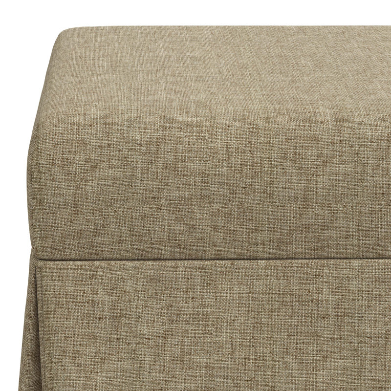 Banc de rangement rembourré Wyatt, Lin texturé naturel Zuma
