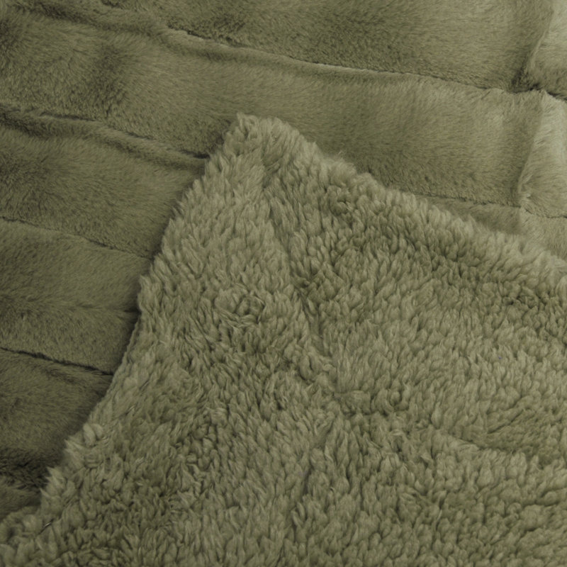 Knitted Throw Blanket, Olive, 299.7cm W x 241.3cm L