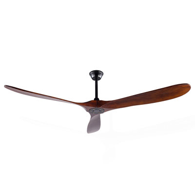 72-Inch Solid Wood Outdoor Ceiling Fan, Three-Blade, Lightless, Walnut Finish, Suitable For Patios, Living Rooms, Bedrooms, And Porches, Includes Remote Control