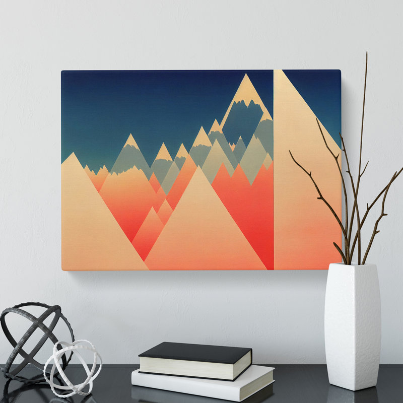 Evocative Abstract Mountains - Wrapped Canvas Print