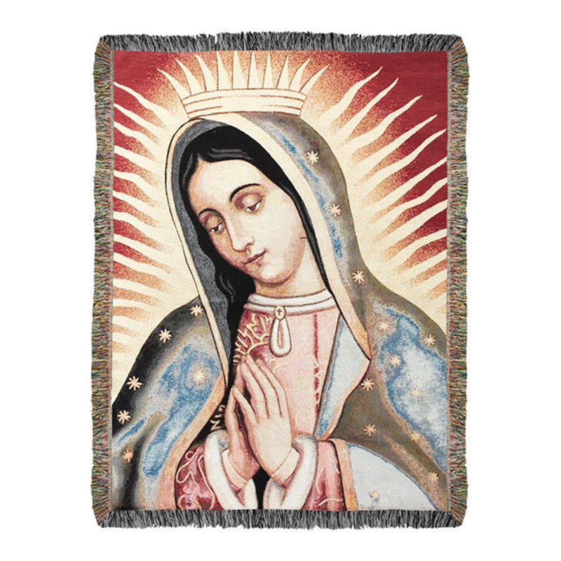 Jeté de tapisserie tissé à la main manuel Notre-Dame de Guadalupe - 50 po x 60 po