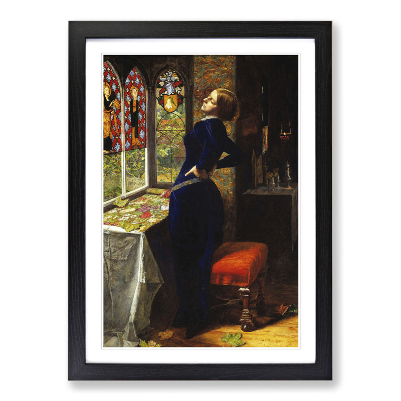 Mariana by John Everett Millais - Picture Frame Painting, Black Framed, 36cm H x 27cm W x 2cm D