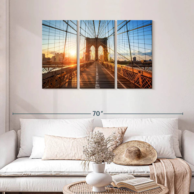Sebbie Sunlit Brooklyn Bridge, 28" H x 45" W