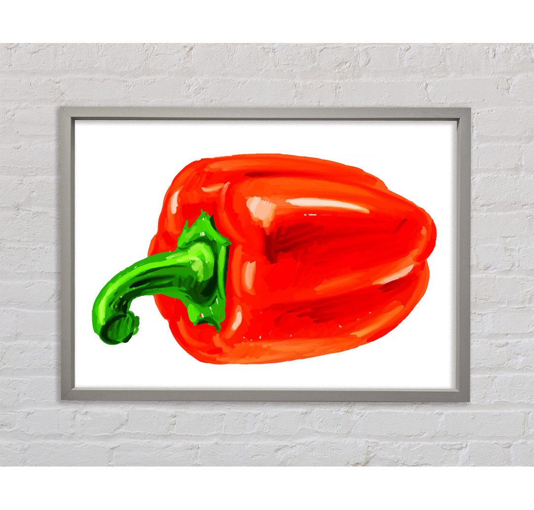 Single Red Pepper - Einzelner Bilderrahmen Kunstdrucke auf Leinwand