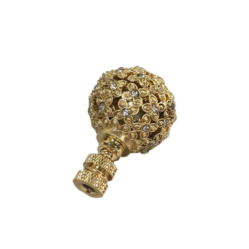 Faîteau lampe en motif floral sphere, Laiton poli