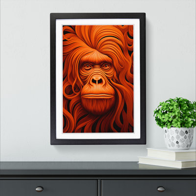 Orangutan Op No.2 1 Piece Single Picture Frame Wall Art