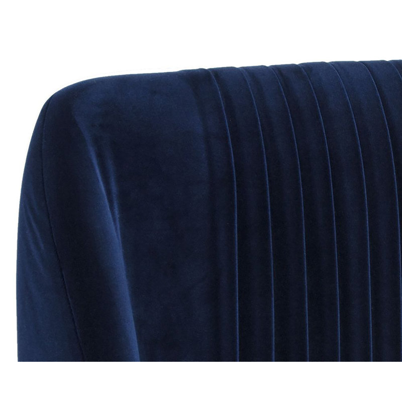 Nevin Upholstered Stool with Metal Frame, Navy Blue, Counter Stool (26" Seat Height)