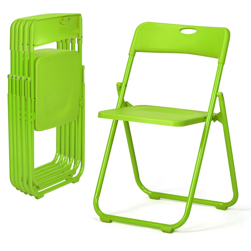 Ensemble de chaises pliantes en plastique vert pour patio (ensemble de 6), Vert
