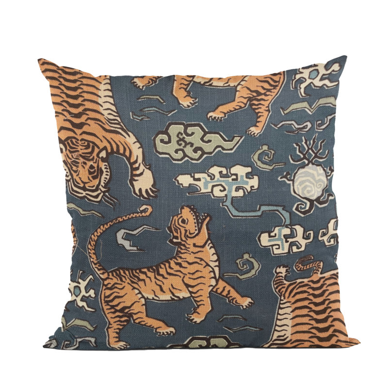 Oreiller luxueux en kimono Tiger, 12 po x 20 po, Coussin lombaire