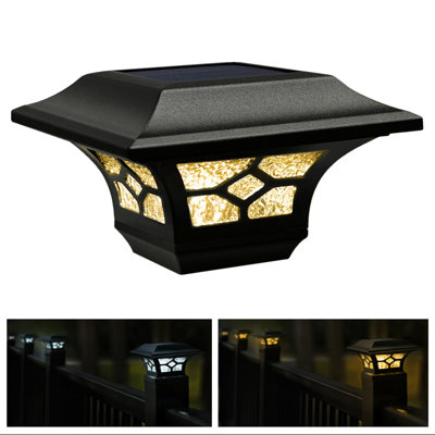 Low Voltage Integrated LED Aluuminum Fence Post Cap Light 2.5 In. X 2.5 In. with Base Adapter Included