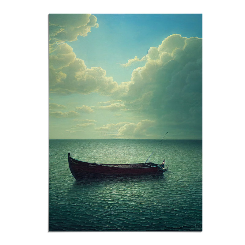 Boat Under the Clouds - Wall Art, 29.7cm H x 21cm W, Paper, No Matte