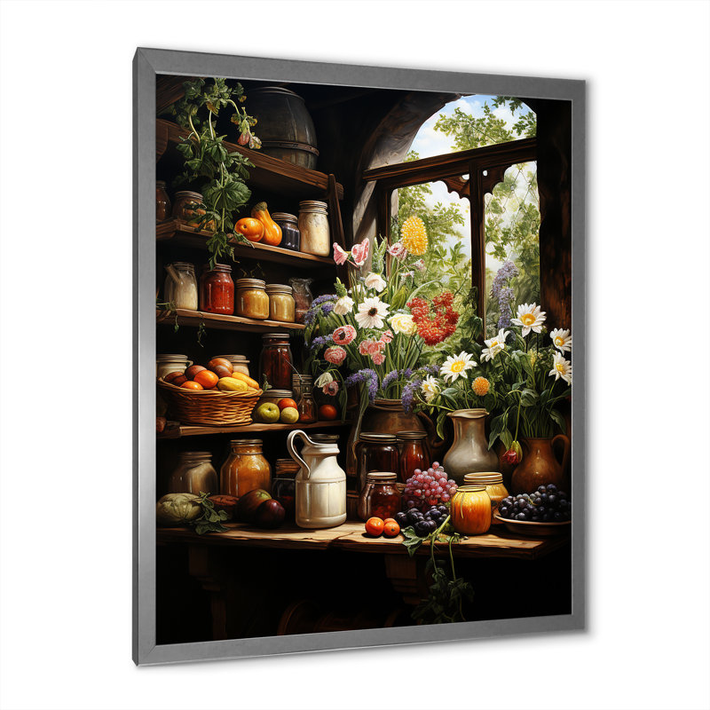 French Cheese Symphony II sur impression sur toile, Cadre simple argenté, H 32 po x l 24 po x P 1 po