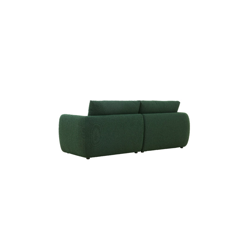 Naydia Sofa & Chaise, Green Boucle