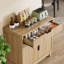 Buffet cannelé avec rangement, console de 32 po avec tiroir