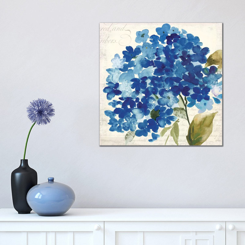 Hampton Hydrangea II by Asia Jensen - Wrapped Canvas Panoramic Painting, 45.72 cm H x 45.72 cm W x 3.175 cm D