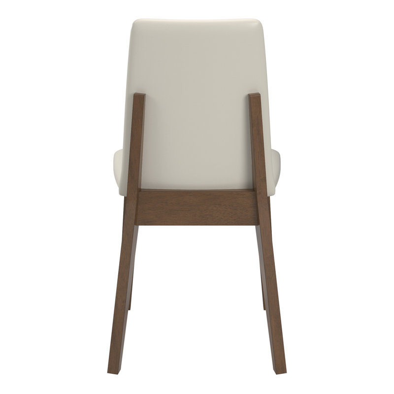 Ensemble de salle à manger Cipolla 47 po, 5 pièces, table de salle à manger, chaises en simili cuir blanc, Brun