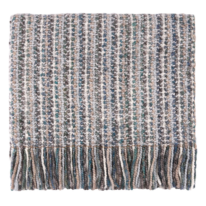 Stria Machine Woven Throw Blanket, Frost