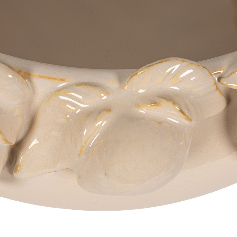 Bol rond en grès avec citrons 3D sur rebord