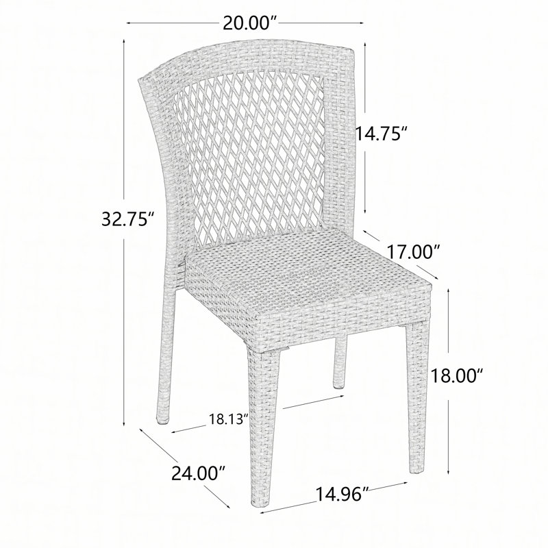 FARLEY STACKING SIDECHAIR,Set of 2,KD, Light Brown