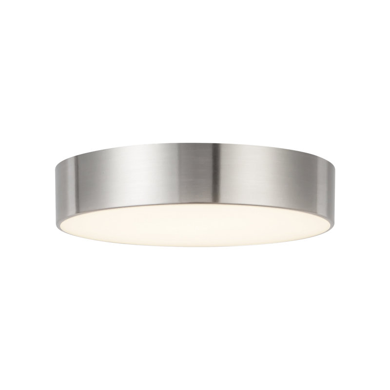 Musa 6-in Black dimmable LED Flush Mount, Nickel