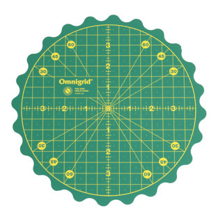 Omnigrid 8" 360 Rotating Cutting Mat, Non-Slip Circle For Quilting And Crafting