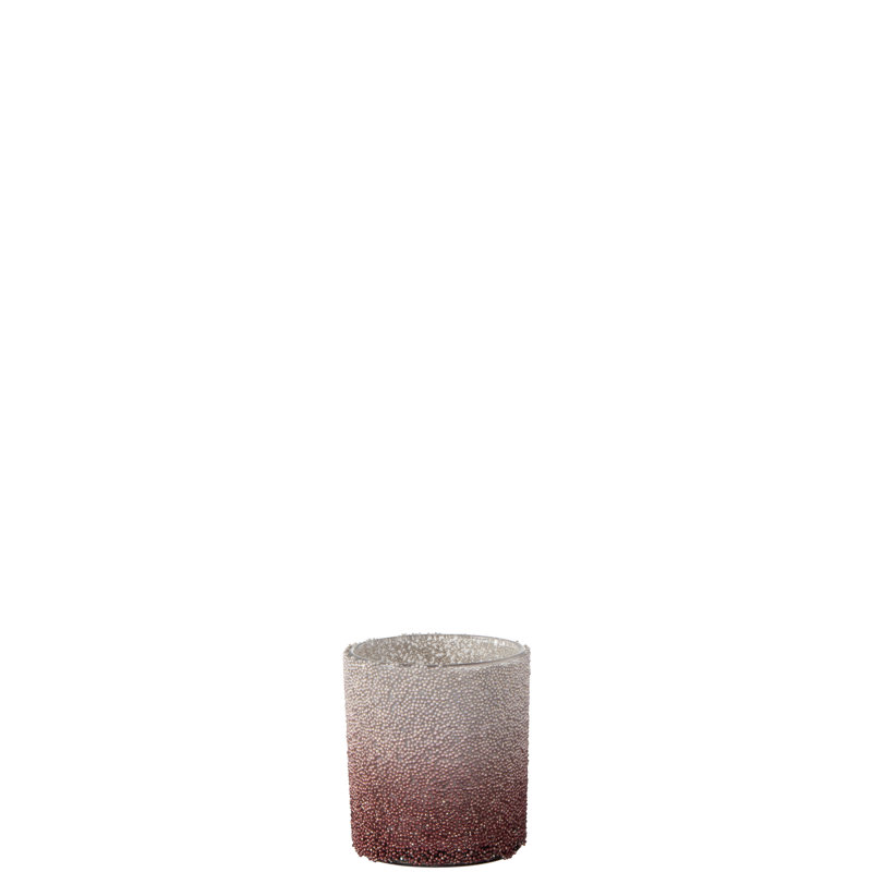 Glass Tabletop Tealight Holder, 8cm H x 7cm W x 7cm D