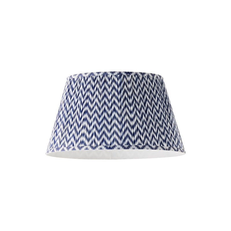 Saffira Pleat Taper Chevron Shade, Large 45cm without Bulb, Blue