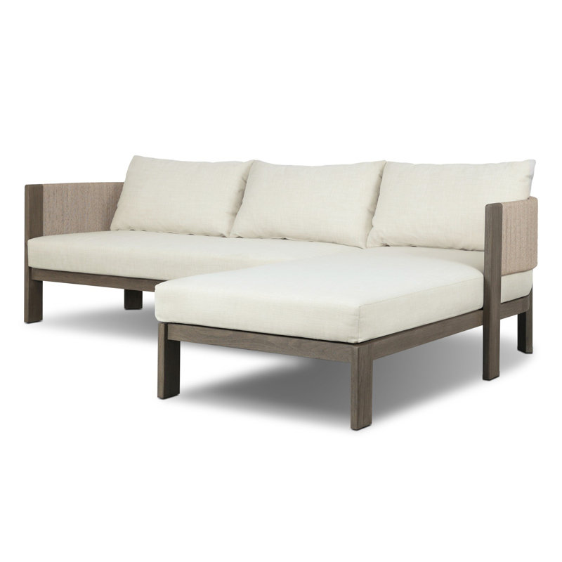 Delancy Outdoor 2PC Sectional-LAF Chaise-Vergo Cream, Right Hand Facing