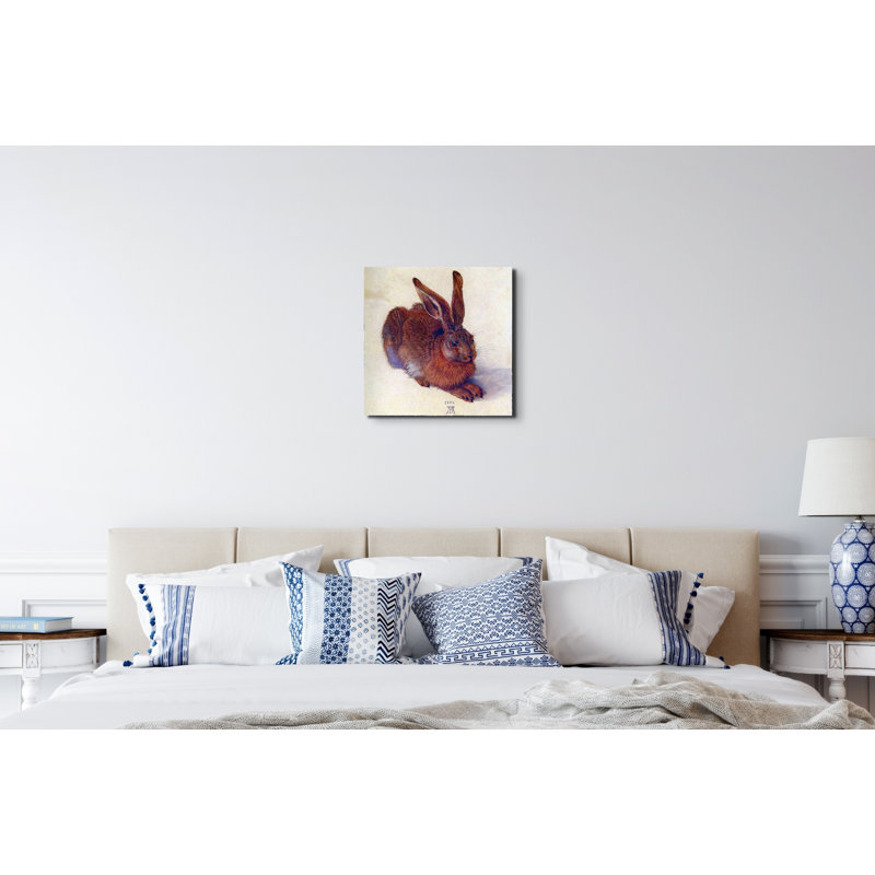 Field hare by Albrecht D 58x58 Cm Frameless Panel Lightweight Ready to Hang, EarthArt Plain