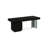 Black + Gray Rectangular Solid Wood + Acrylic with 6 drawers desk-118734286-118734284
