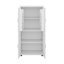 Armoire de rangement haute et large pour salle de bain, unité de rangement pour salle de bain, armoire autoportante avec 4 portes, tablettes réglables