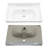 23.7" L x 15.7" W Ceramic Wall Mount Bathroom Sink White Rectangular Wall Hung Sink with Towl Rack and Overflow Hole